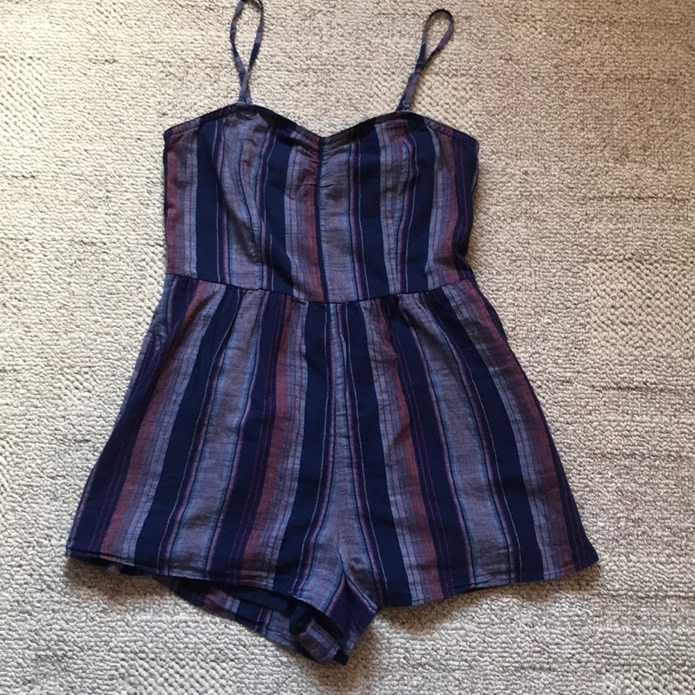 Blue Striped Romper